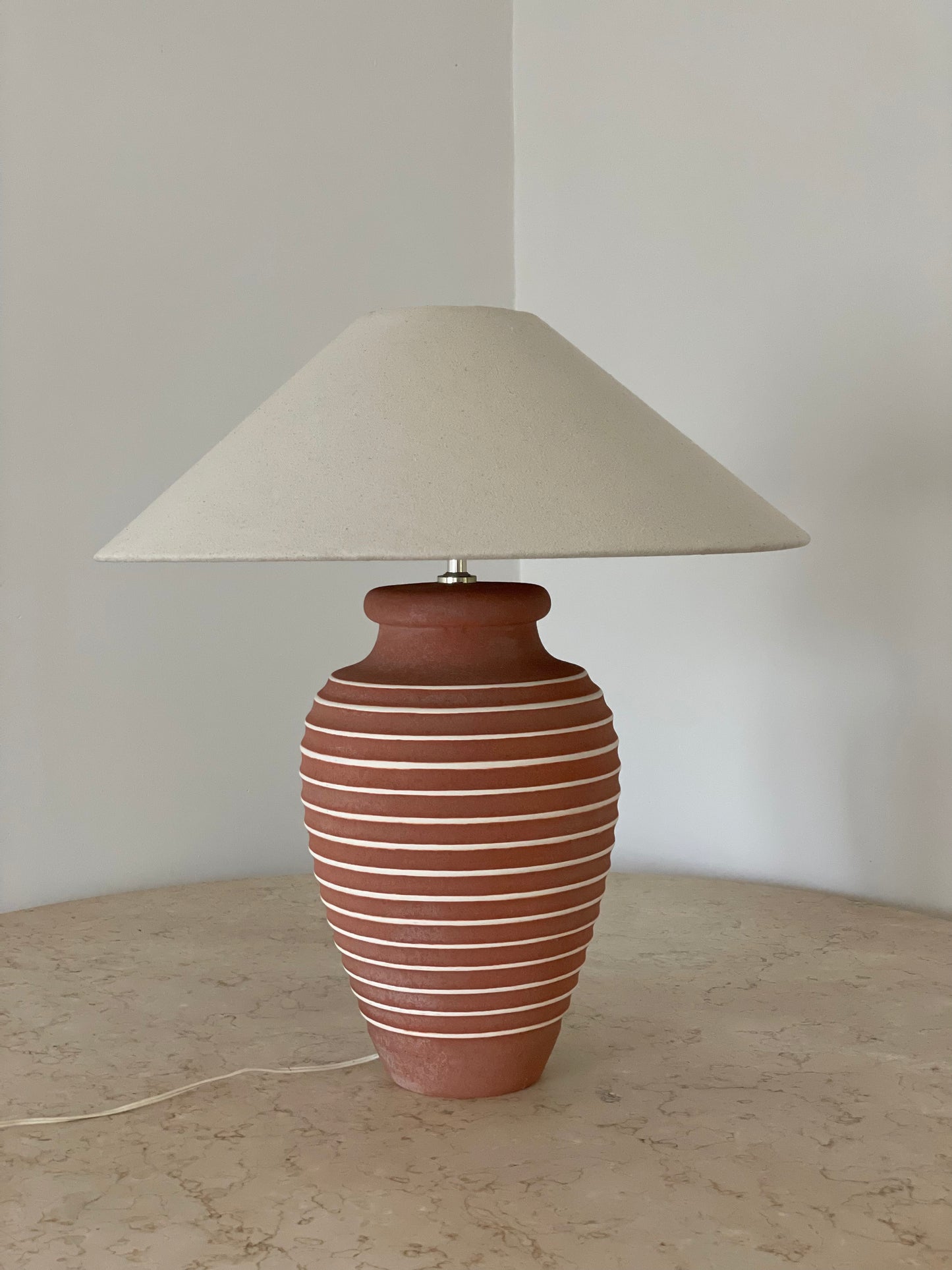 Large Terracotta Lamp
