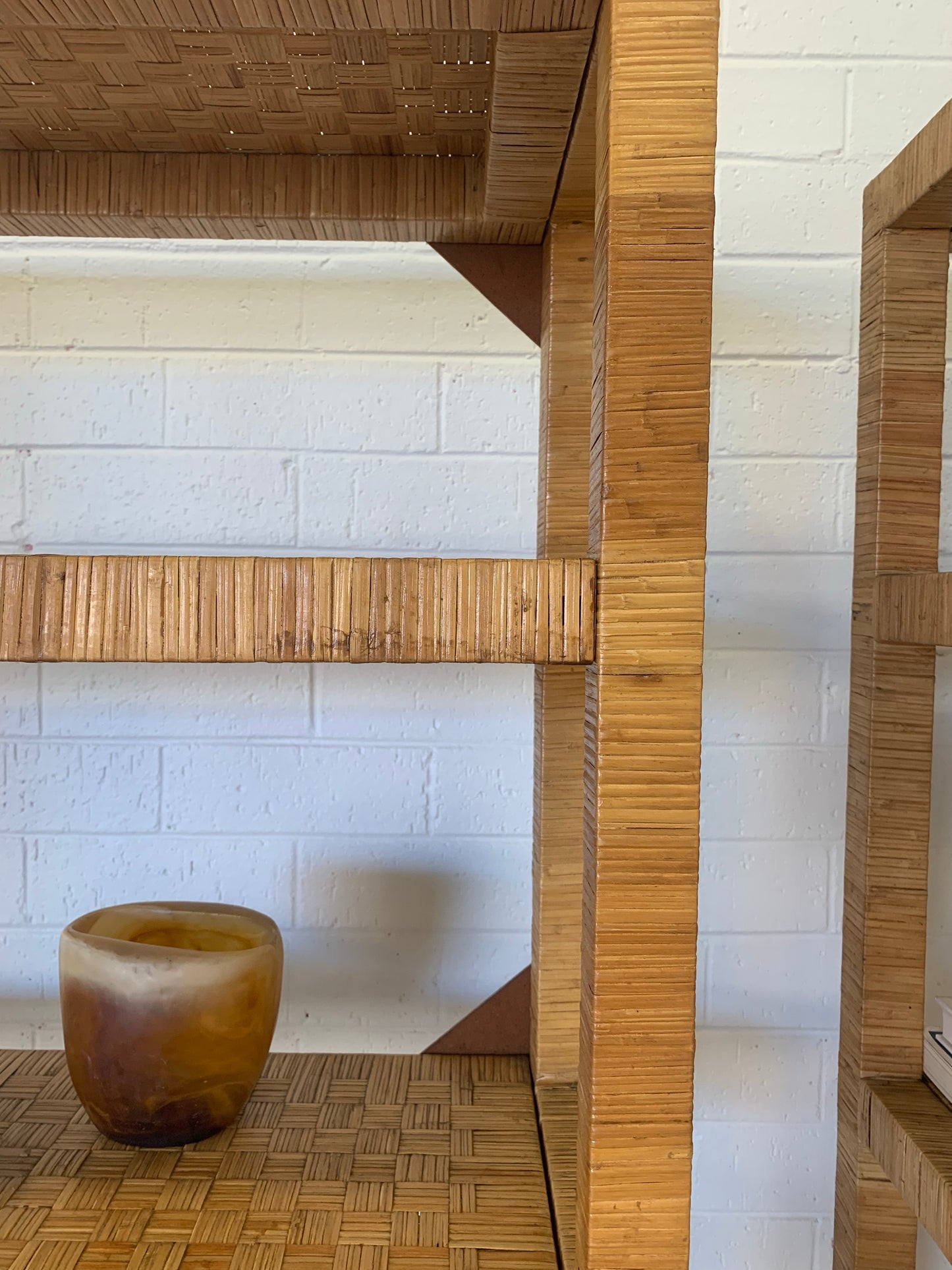 Vintage Rattan Bookshelf