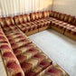 Vintage 9 Piece Geometric Corduroy Modular Sofa & Ottoman (Set)