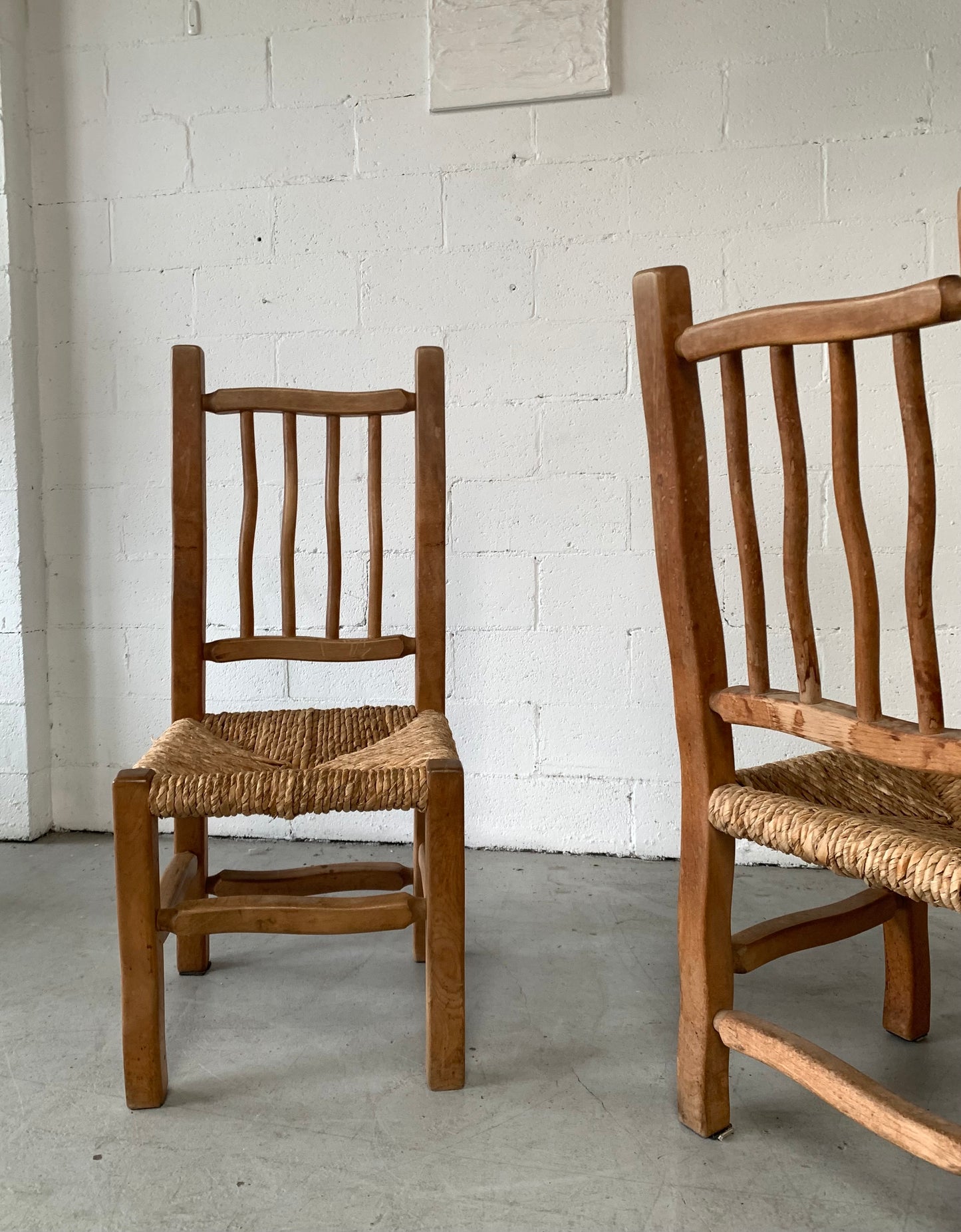 Four Wiggly Handmade Dining Chairs (Set)