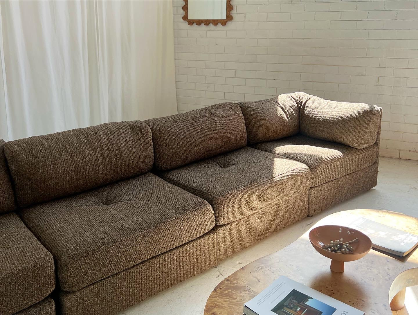 - Vintage Brown Tweed Playpen Modular Sofa