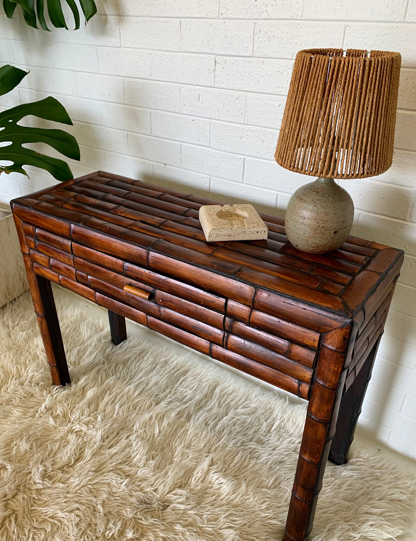 Vintage Bamboo Hall Table