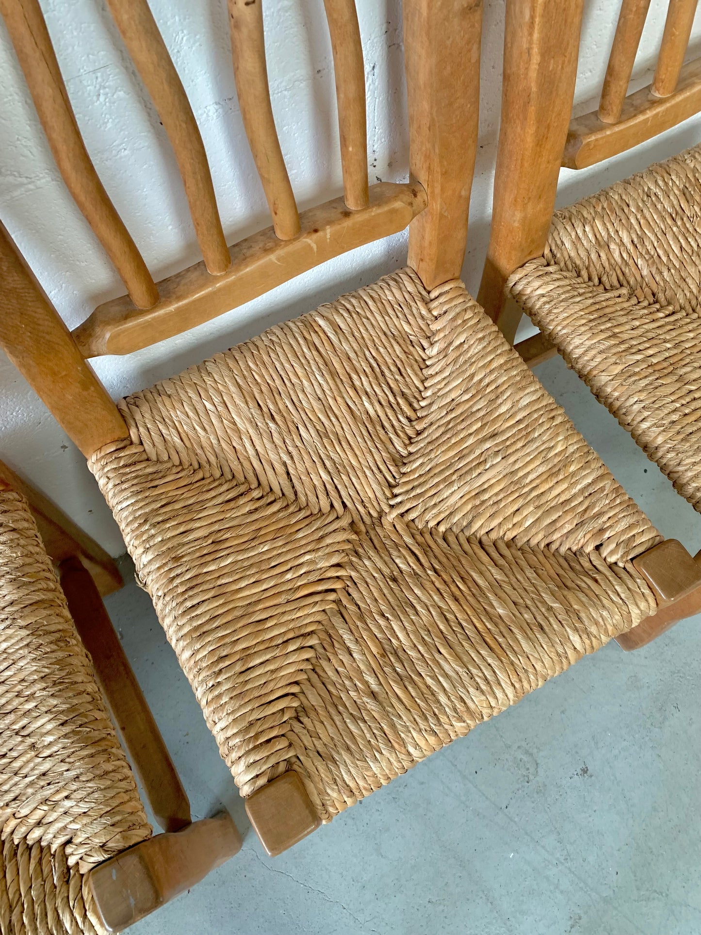 Four Wiggly Handmade Dining Chairs (Set)