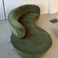 Curved Velvet Sofa in Deep Botanical Green