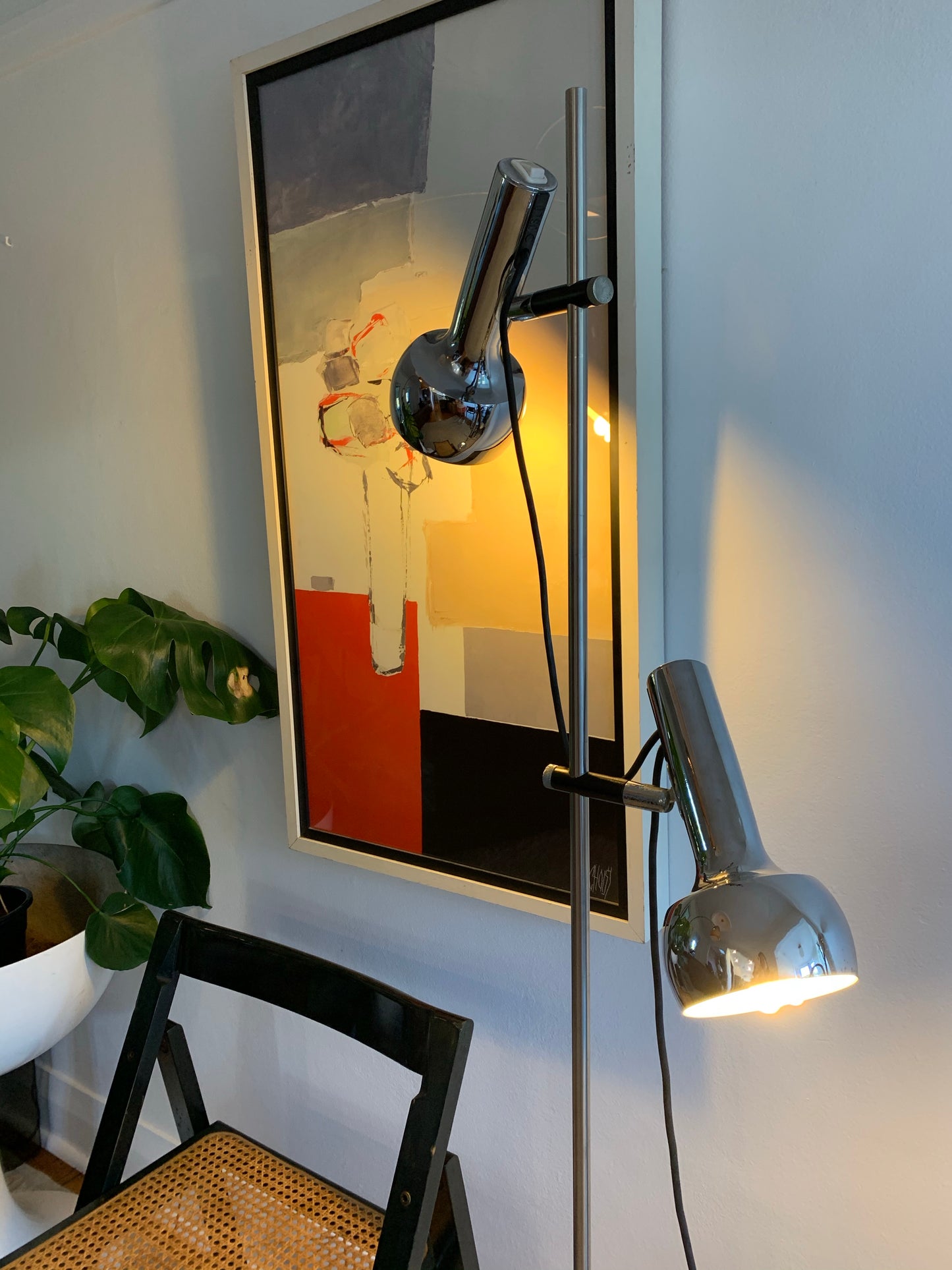Vintage Oslo Twin Chrome Floor Lamp