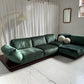 - Low Green Velvet Modular Sofa Set