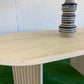 Incredible Honed Travertine Oval Dining Table