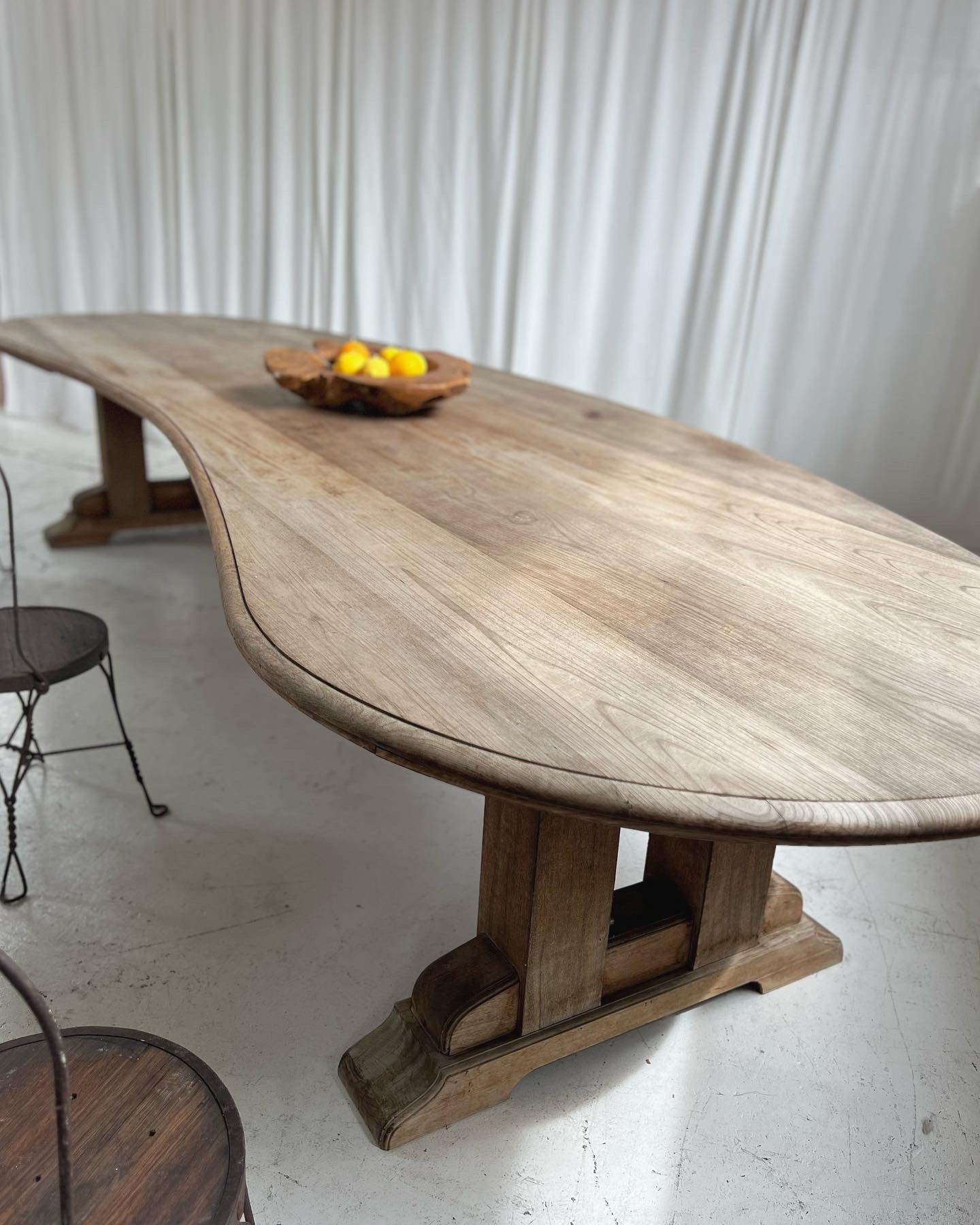 Custom Large Wooden Curved Table