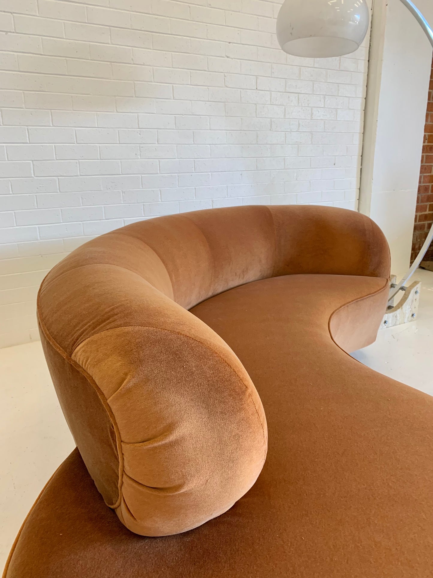 Stunning Curved Velvet Sofa