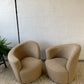 Vladimir Kagan-Style Swivel Chair in Wool Boucle - Two Available
