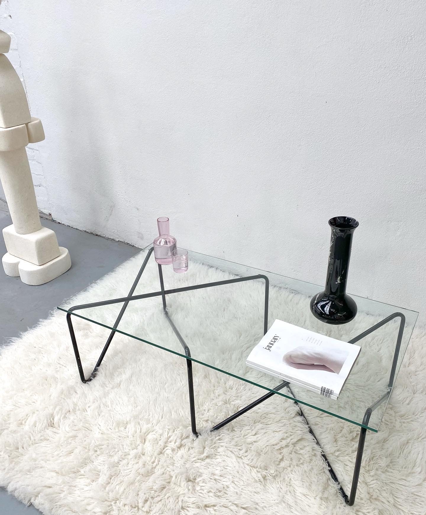 Geometric Glass Top Coffee Table