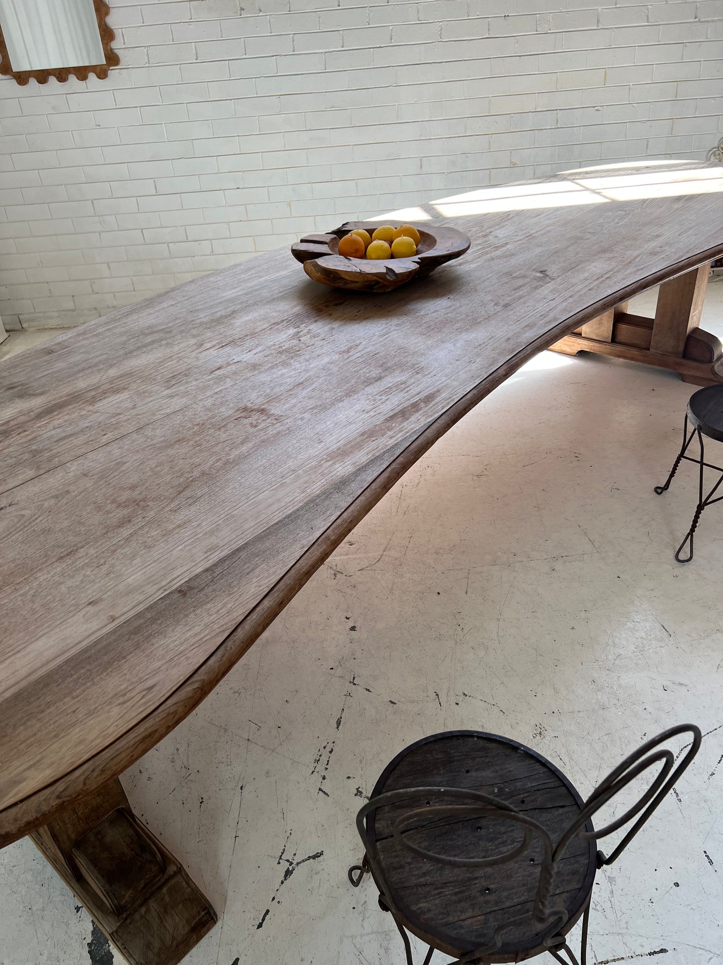 Custom Large Wooden Curved Table