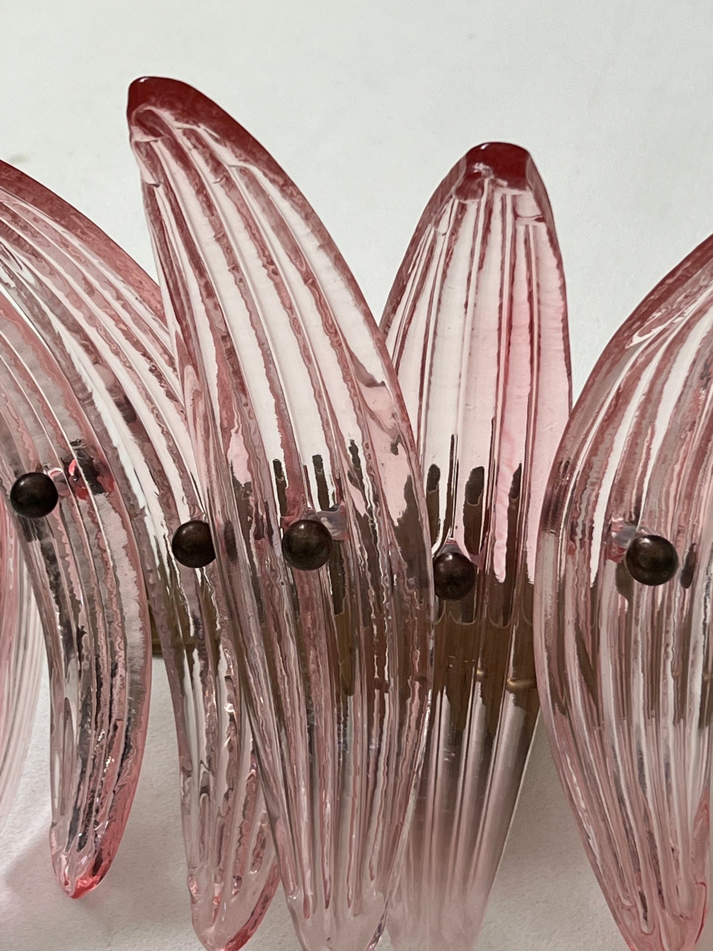 - Pink Murano Palmette Sconce, Italy - Two Available