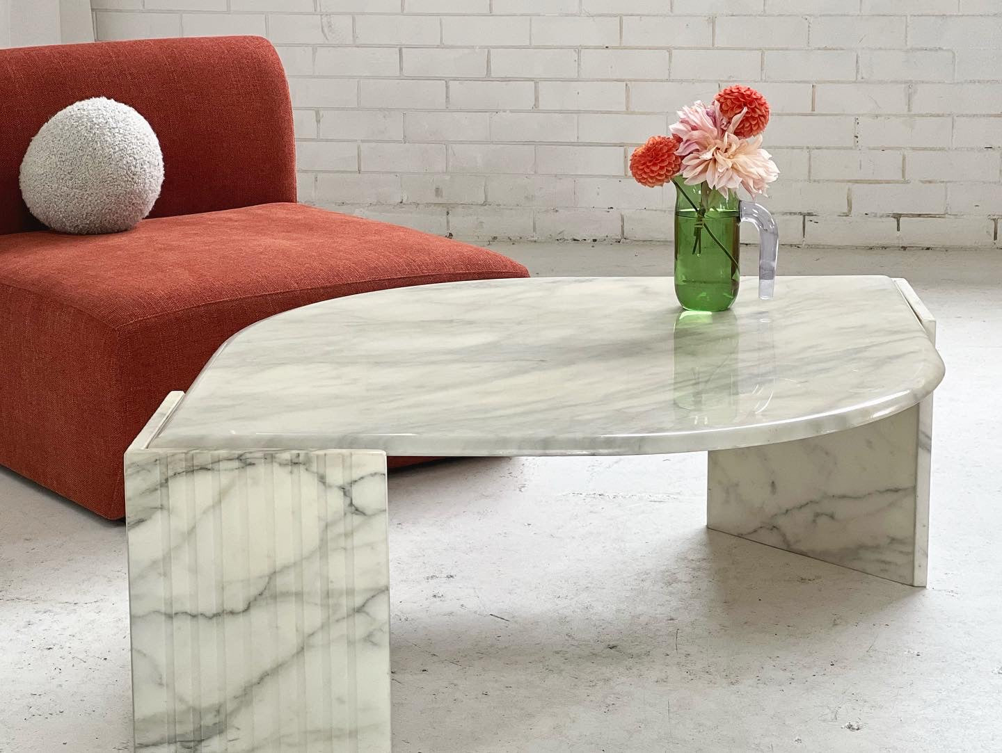 Vintage Marble Tear Drop Coffee Table