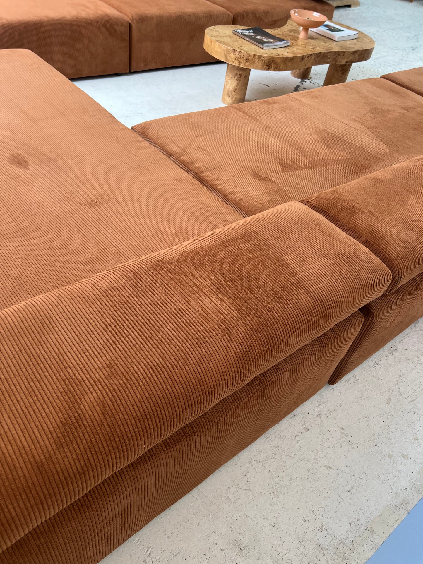 Large Corduroy Modular Sofa