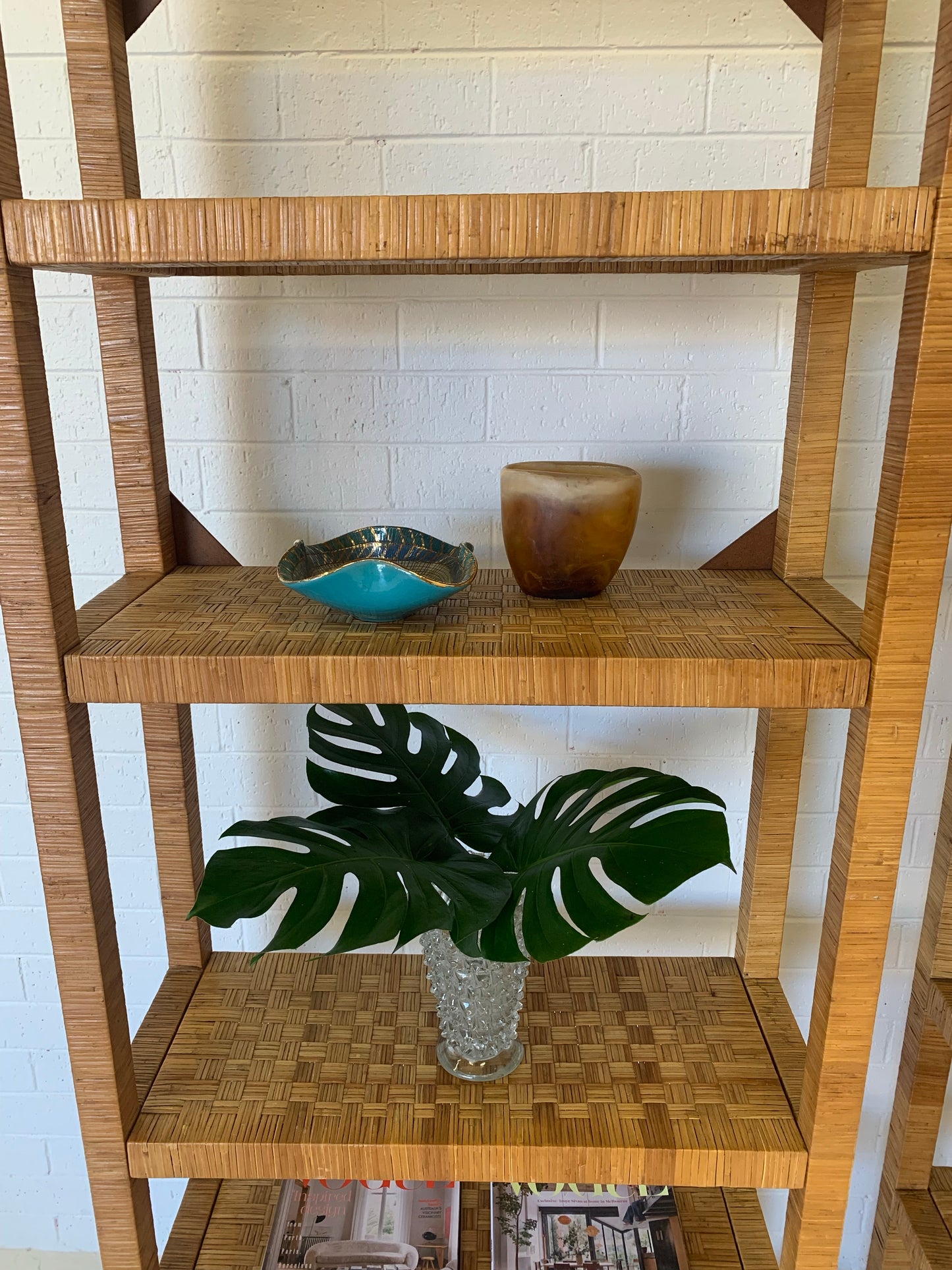 Vintage Rattan Bookshelf