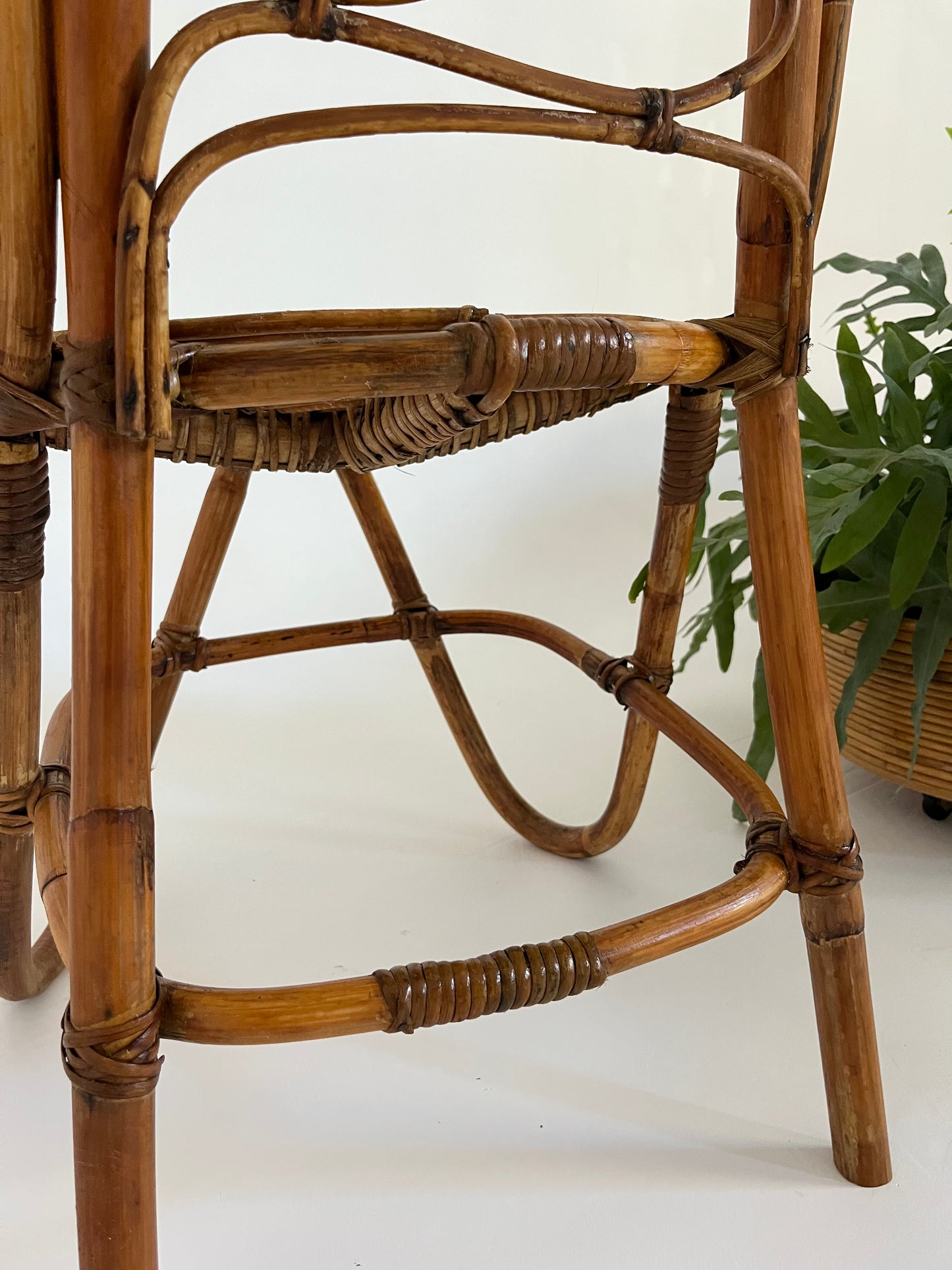 - Vintage Italian Bamboo High Back Chair