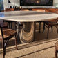 Stunning Large Round Travertine Dining Table