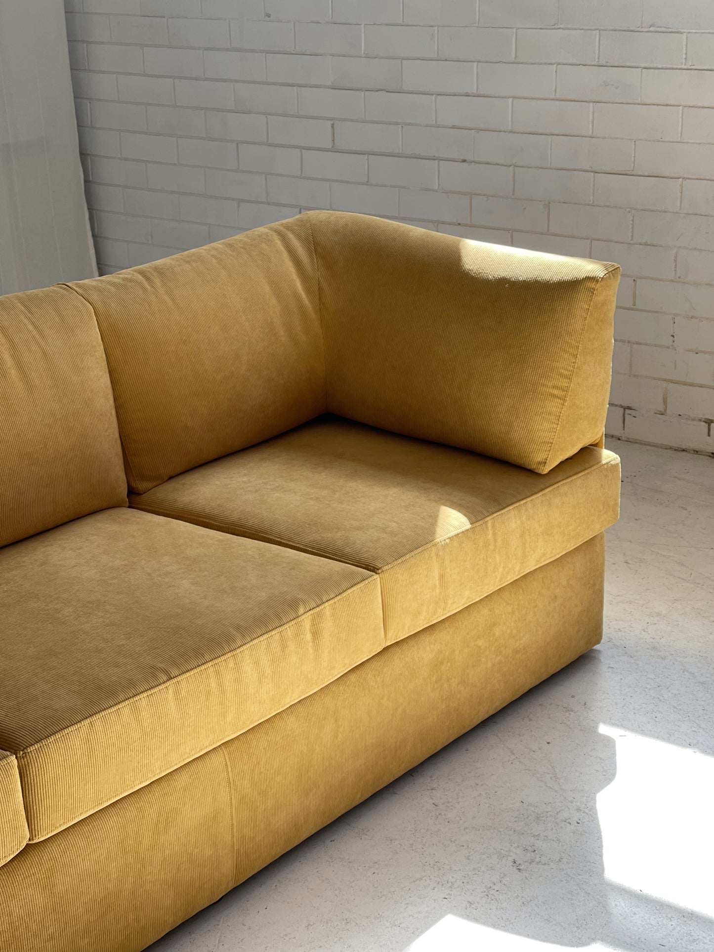 Yellow Corduroy Vintage Sofa