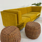 - Vintage Italian Wicker Side Table / Stool - Two Available