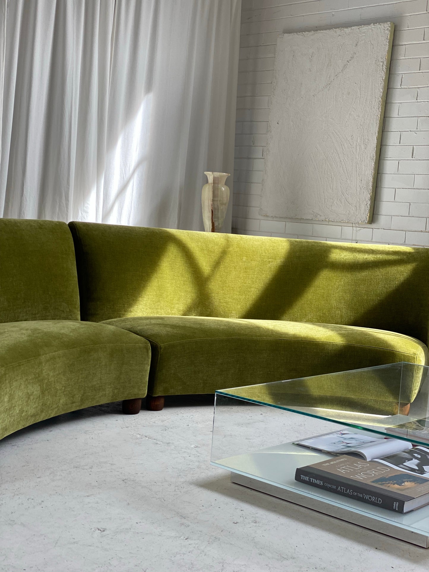 Bespoke Olive Curved Modular Sofa