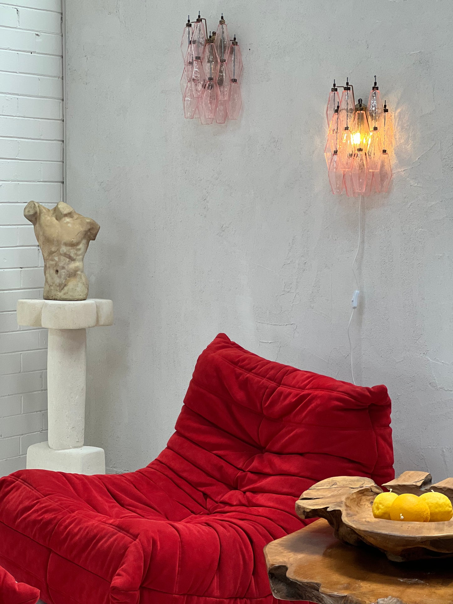- Murano Poliedri Sconce PINK