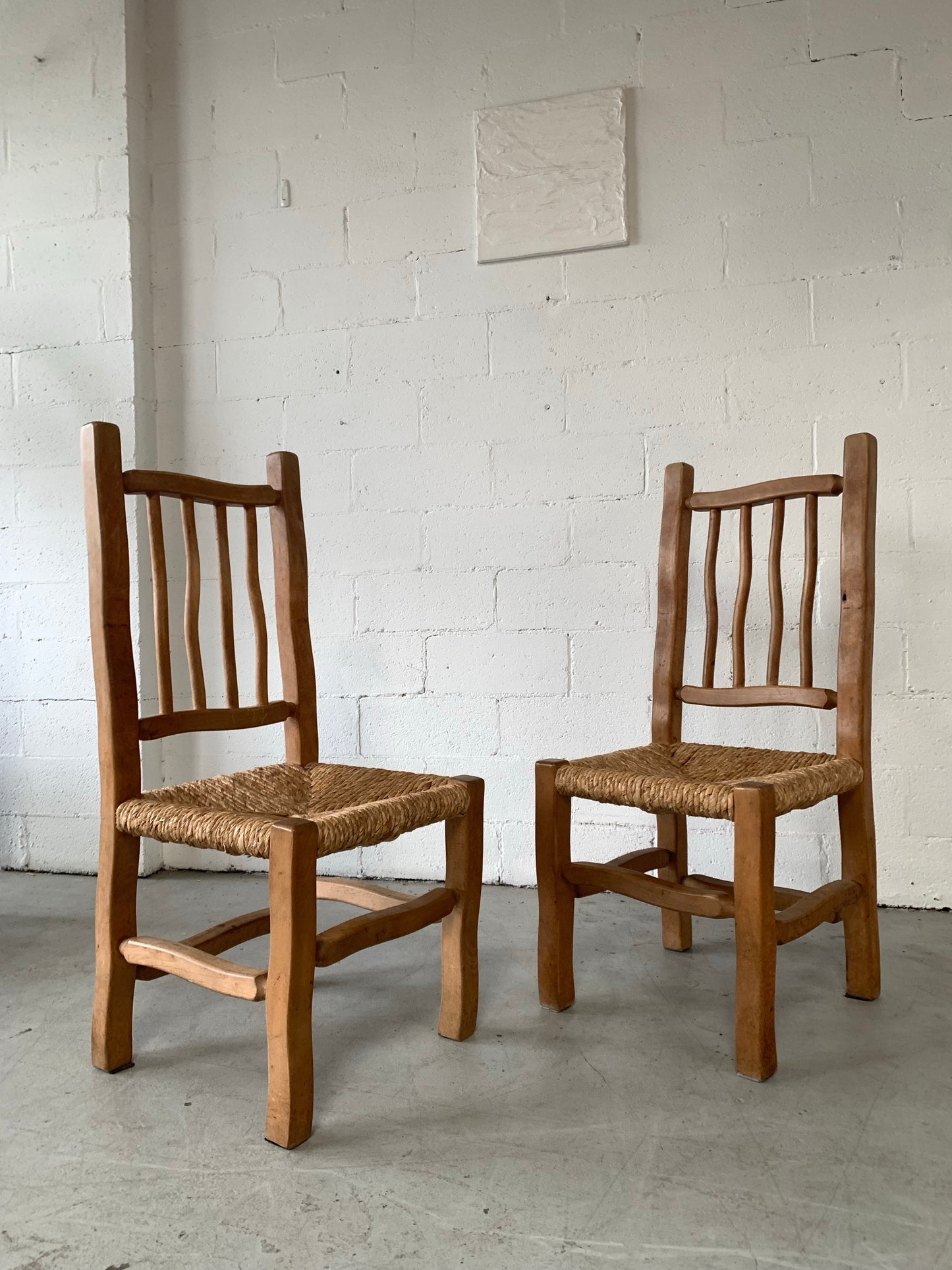 Four Wiggly Handmade Dining Chairs (Set)