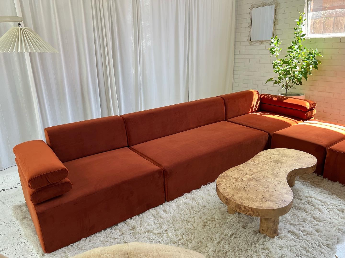- Copper Velvet Modular Sofa Set