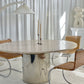 Stunning Large Round Travertine Dining Table