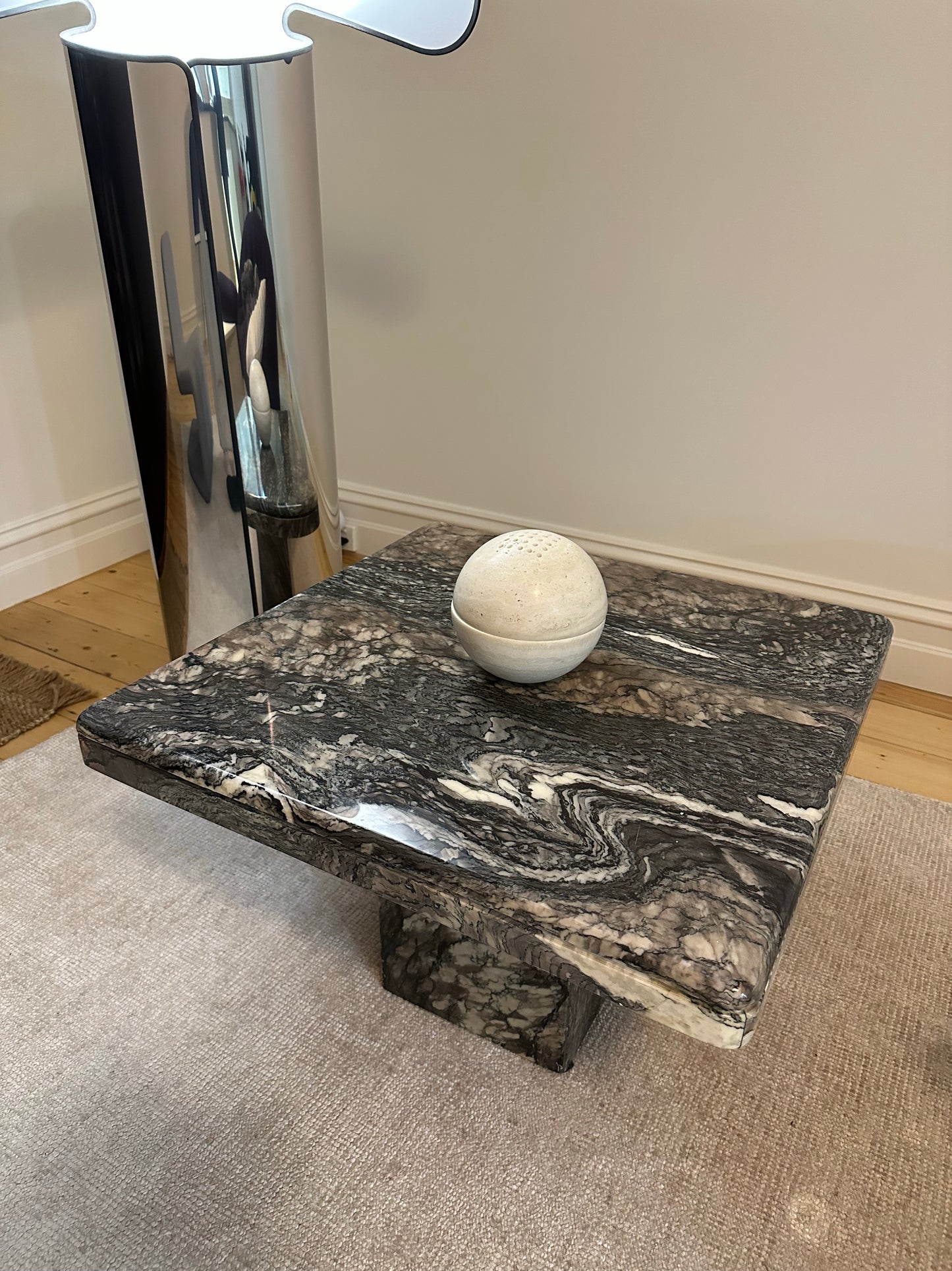 - Vintage Cippolino Marble Side Table, Italy