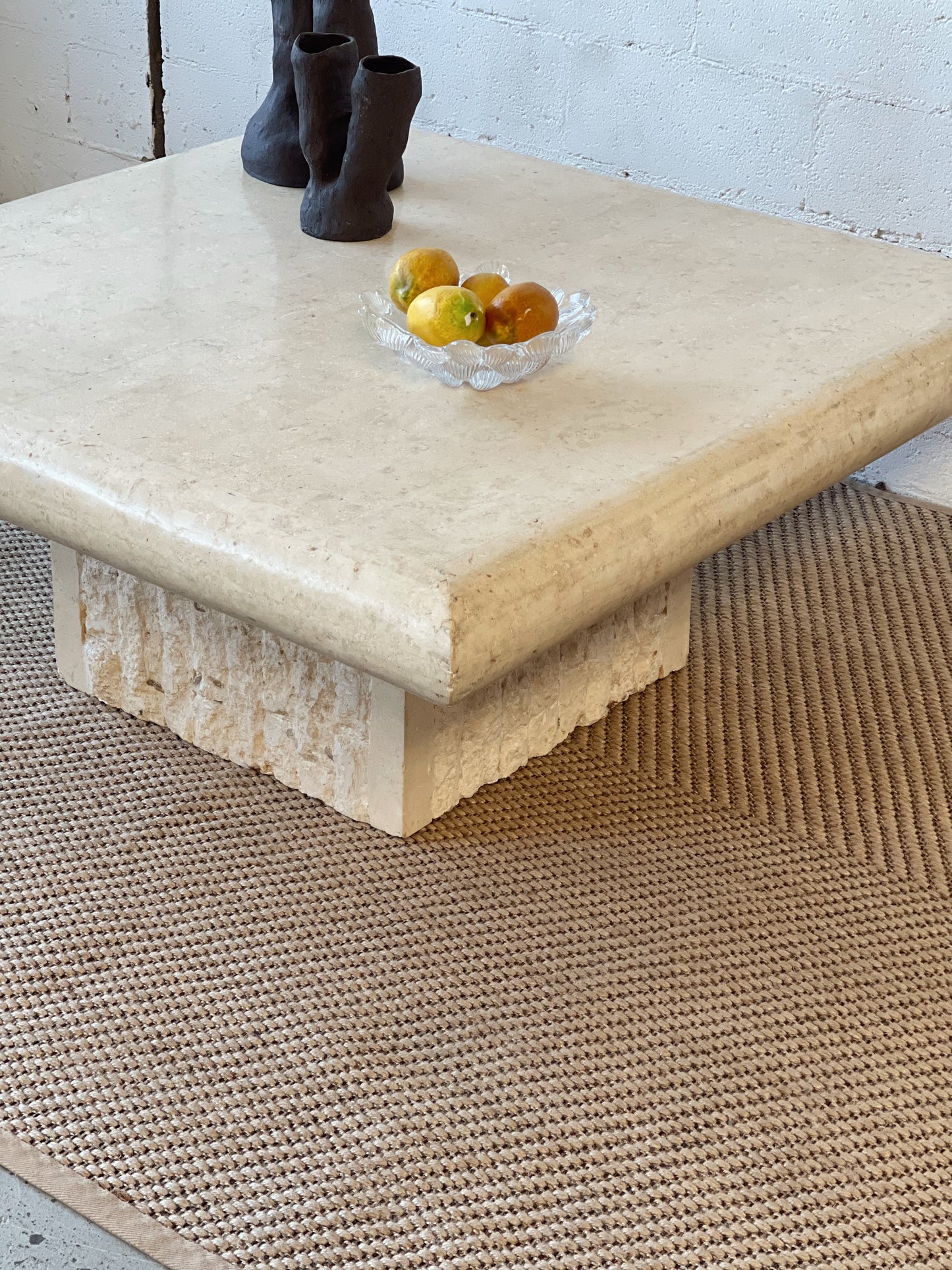 Square Fossil Stone Coffee Table