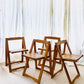 Wooden timber slatted dining chairs