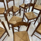 Vintage Timber Rush Dining Chairs - Eight Available