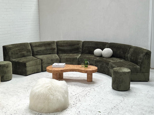 - Bespoke Green Chenille Modular Sofa Set