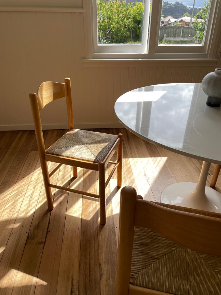 Vintage timber rush dining chairs