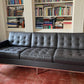 Florence Knoll Brown Leather Sofa