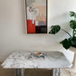 Vintage Carrara Marble Coffee Table with Sculptural Base