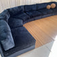 - Bespoke Curved Midnight Chenille Modular Sofa