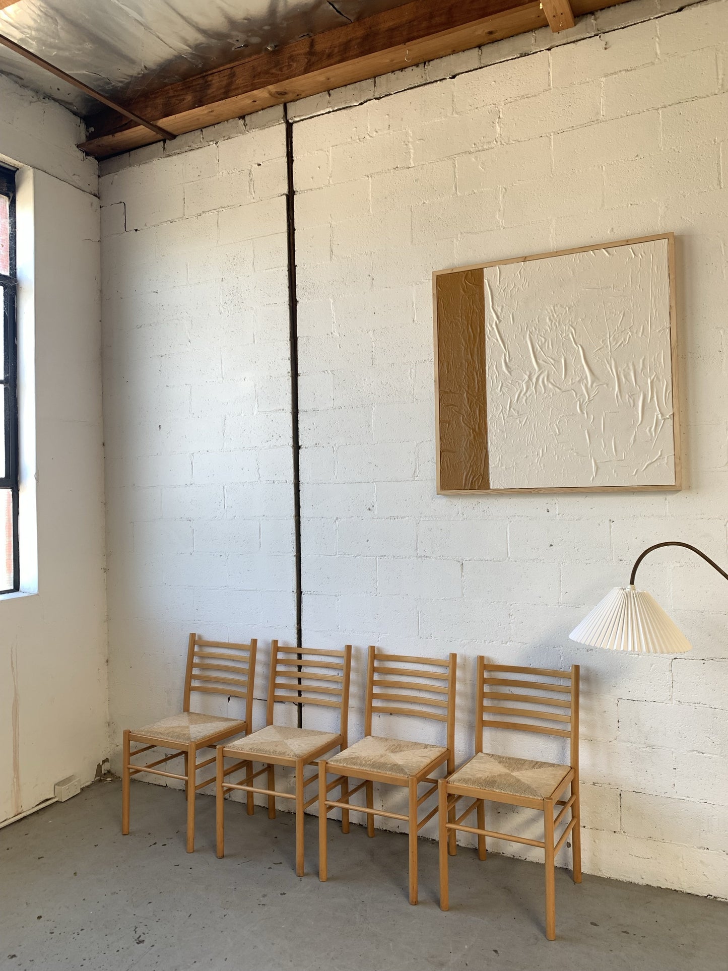 Set of Four Rush Dining Chairs