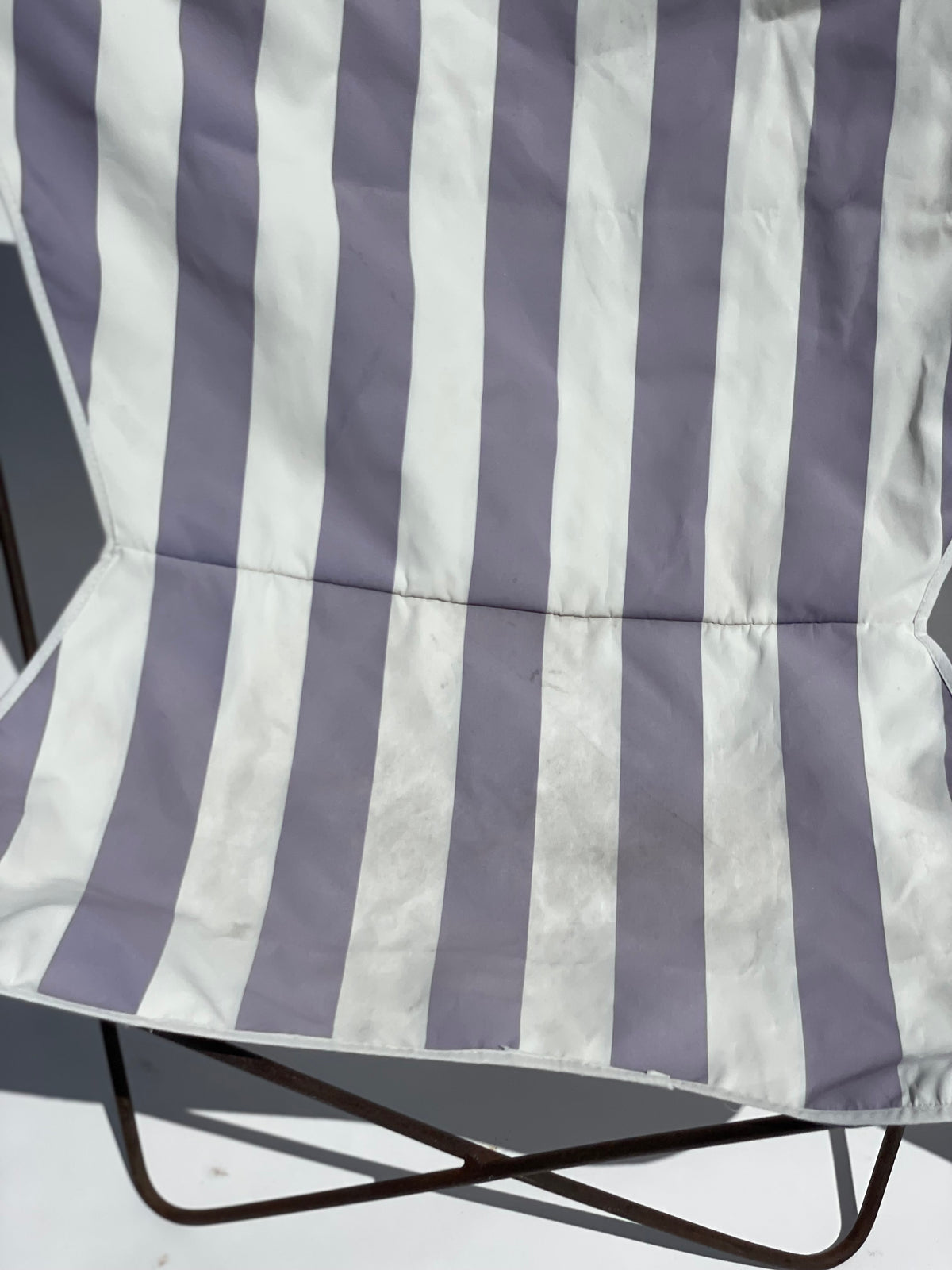 Striped Butterfly Chairs - Two Available