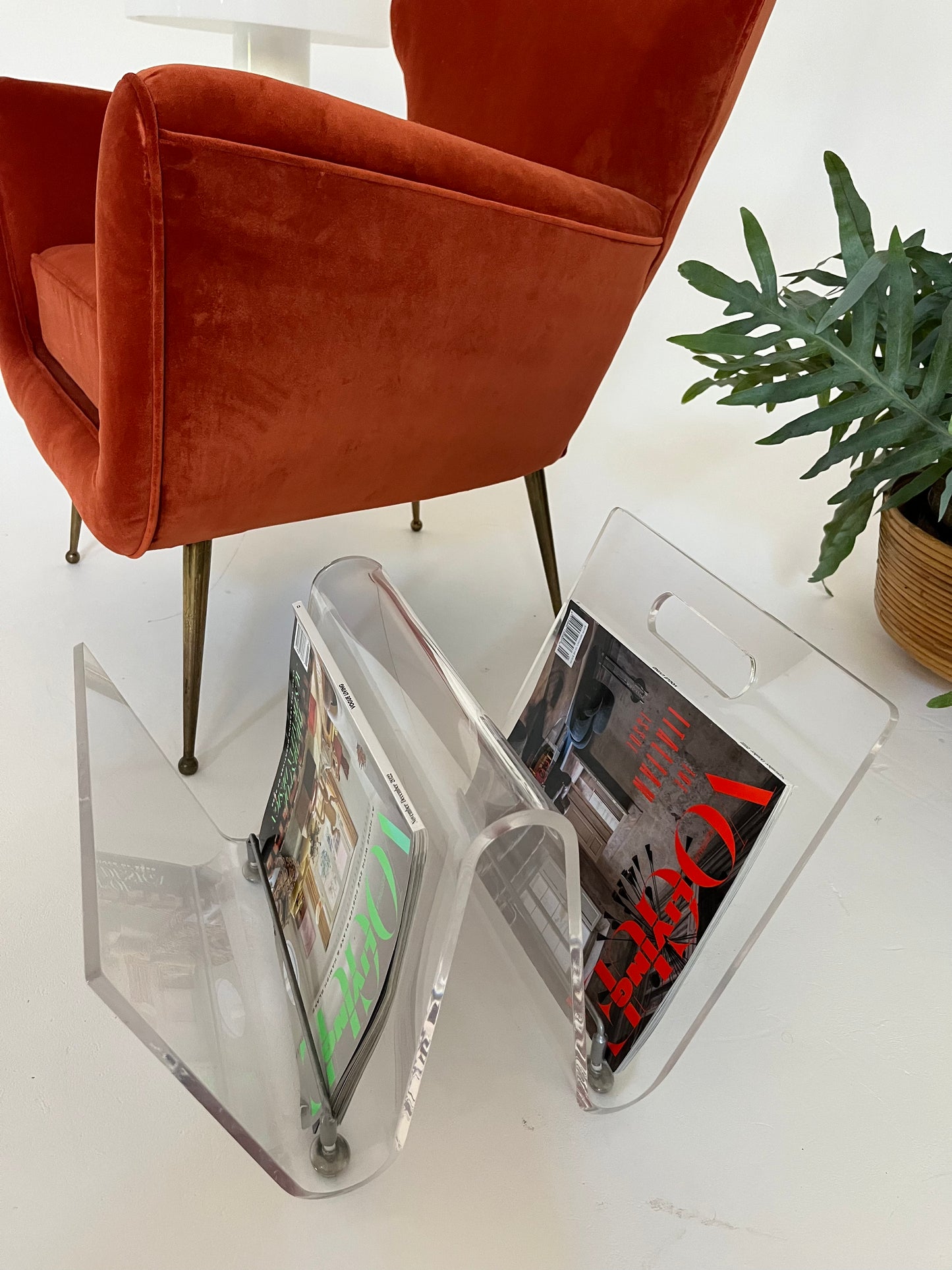 Vintage Perspex Magazine Rack