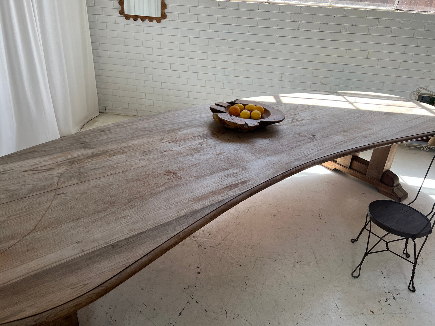 Custom Large Wooden Curved Table