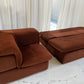 Vintage Fler Choc Velvet Modular Sofa / Bed