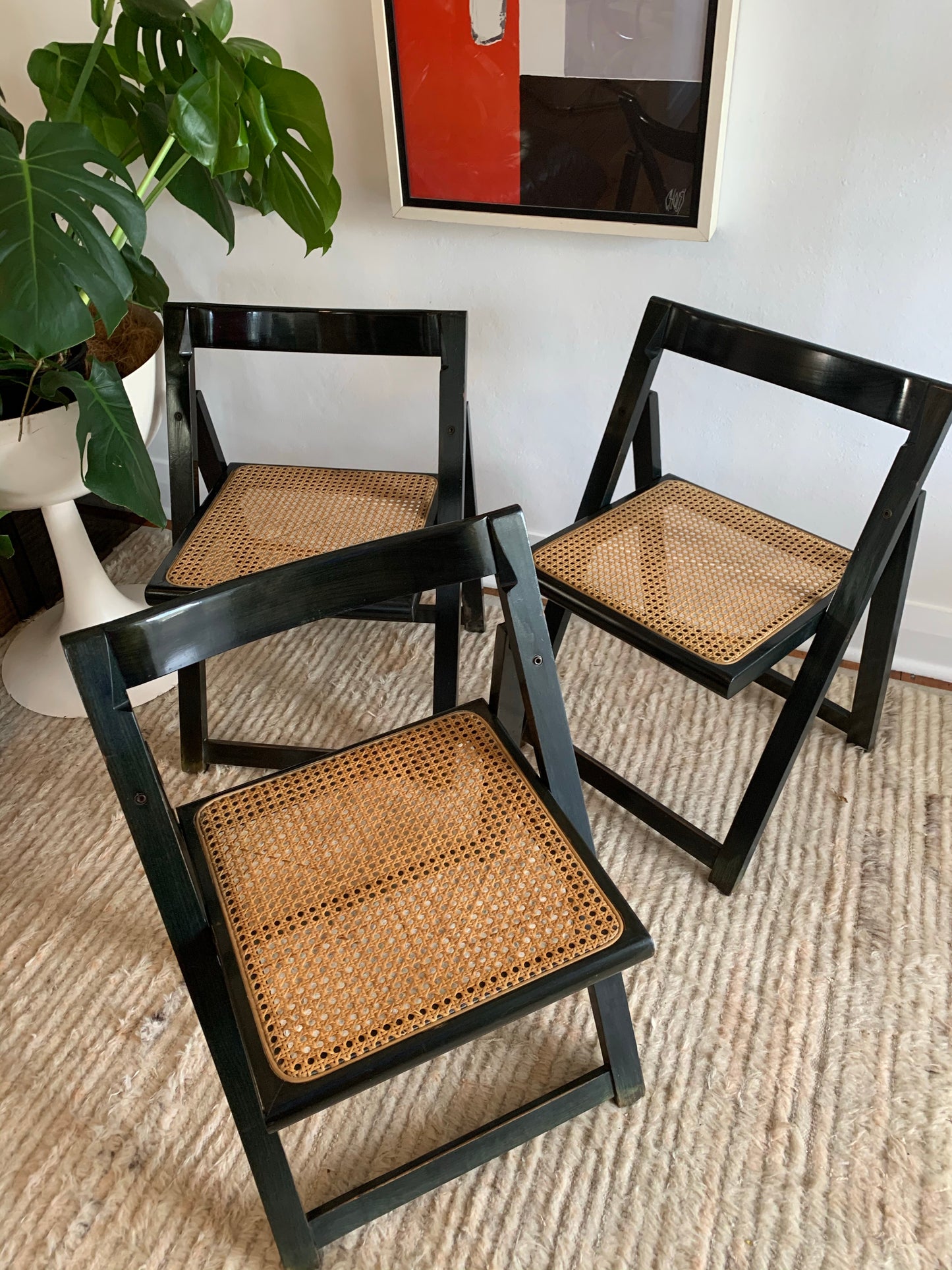 Original 1960’s Aldo Jacober and Pierangela d’Aniello “Trieste” Rattan Folding Chair
