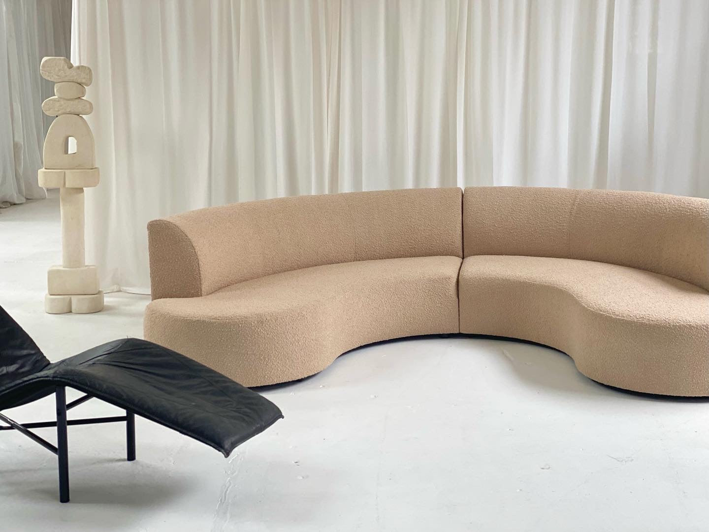 Curved Boucle Modular Sofa