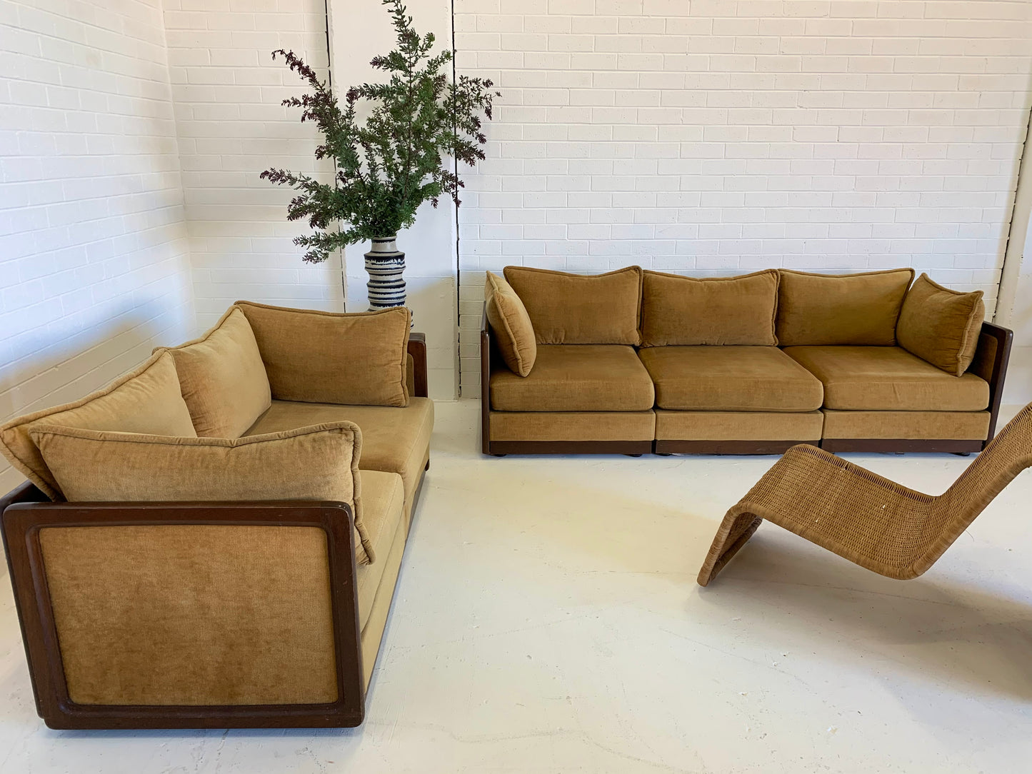 Mustard Velvet Vintage Modular Sofa