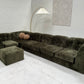 - Bespoke VandeRoza Green Chenille Modular Sofa - Seven Piece Set