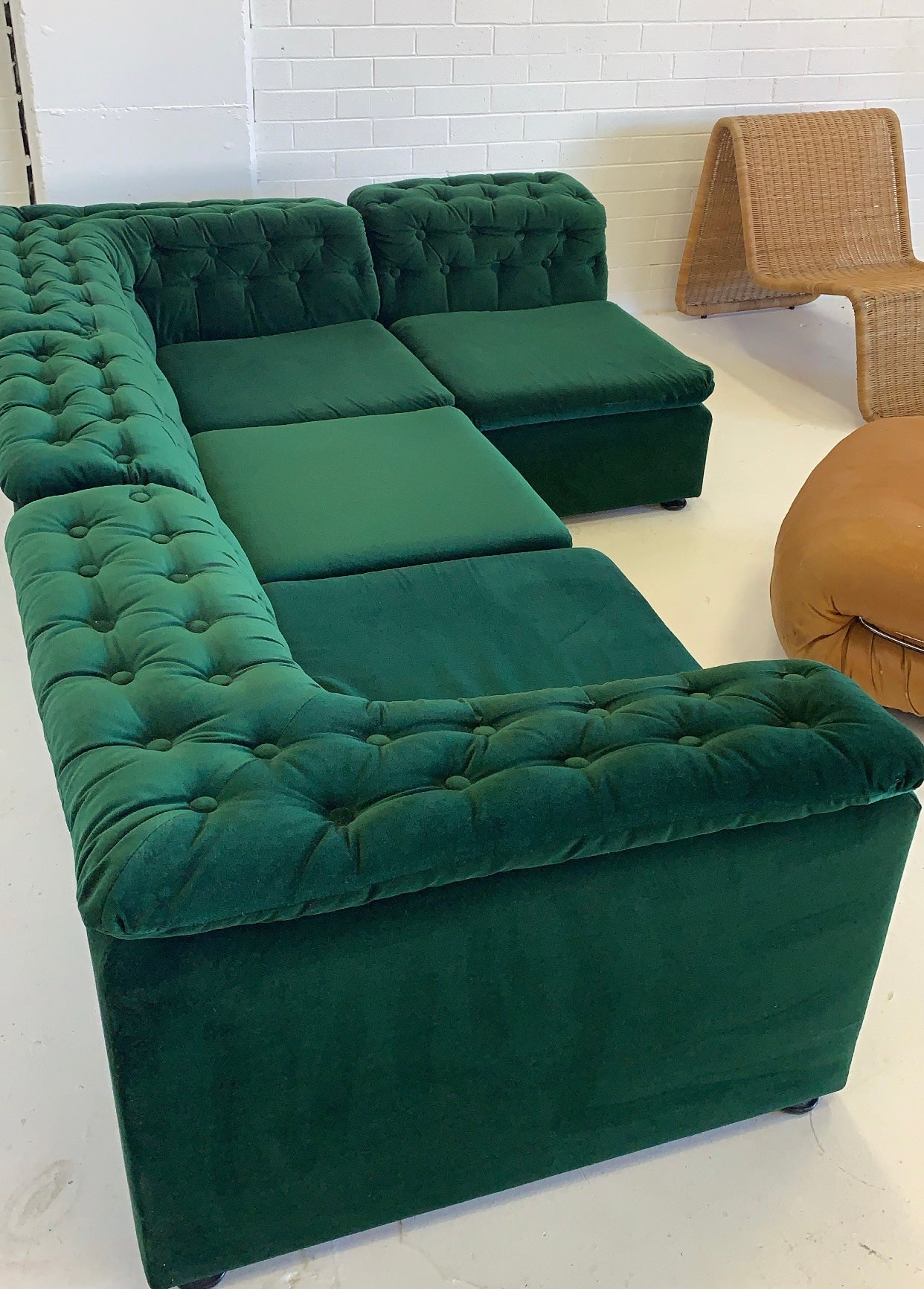 Vintage Fler Velvet Modular Sofa