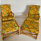 Bamboo Reclining Armchair and Foot Stool - Two Available