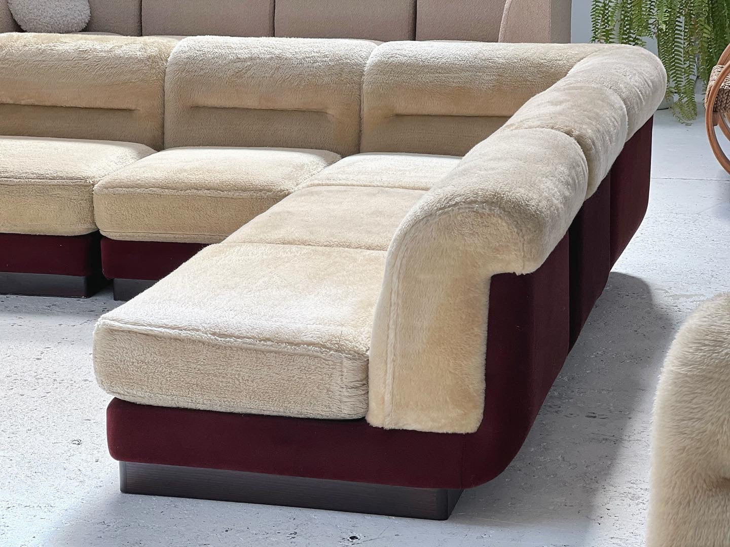 - Vintage VandeRoza Furry Five Piece Modular Sofa - One Set Available